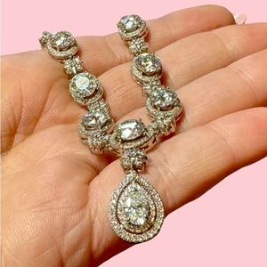 Solid Sterling Silver .925 5+ CTW Moissanite Pendant Necklace